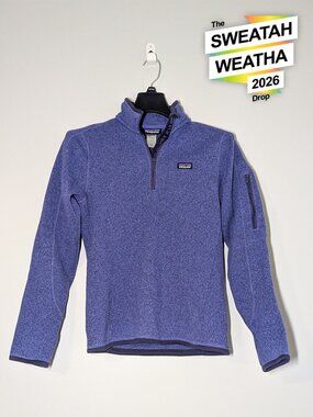 Patagonia Better Sweater 1/4 Zip Fleece Pullover Women's S Purple Heather Cozy